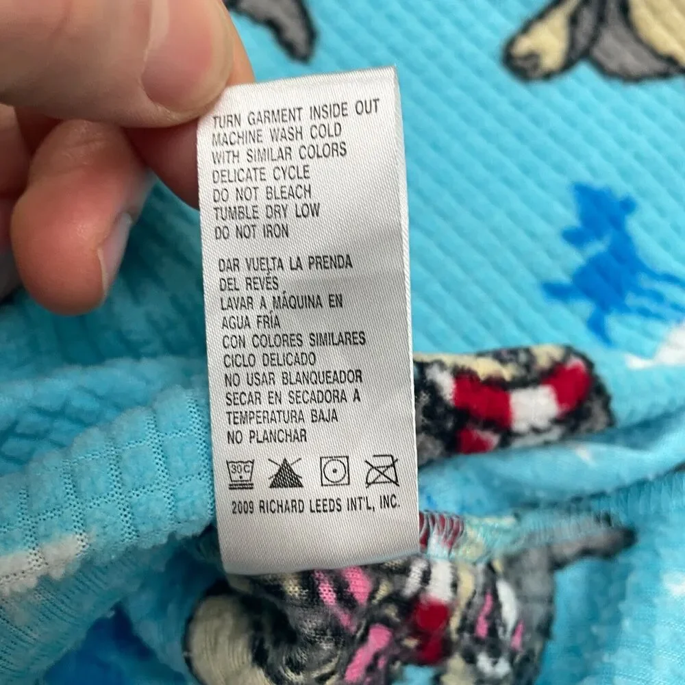Disney Bambi Thumper Pajama Dress Girls Blue Long Sleeve Graphic  Sleepwear - Picture 5 of 11